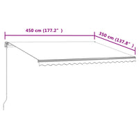 Tenda da Sole Retrattile Automatica 450x350 cm Crema 3069007