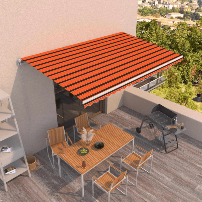 Tenda da Sole Retrattile Manuale 500x350 cm Arancione e Marrone cod mxl 68324