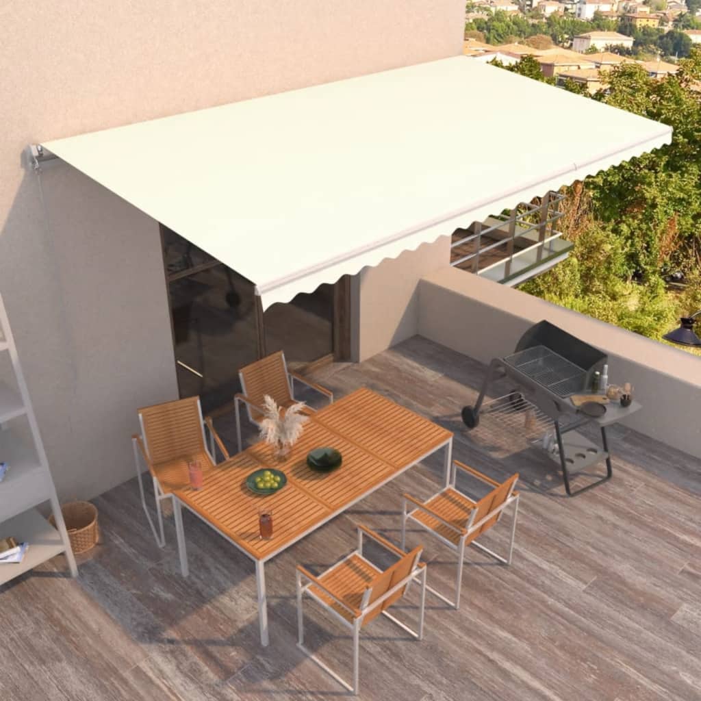 Tenda da Sole Retrattile Manuale 600x350 cm Crema 3069037