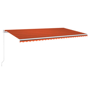 Tenda da Sole Retrattile Manuale 600x350 cm Arancione e Marrone 3069040