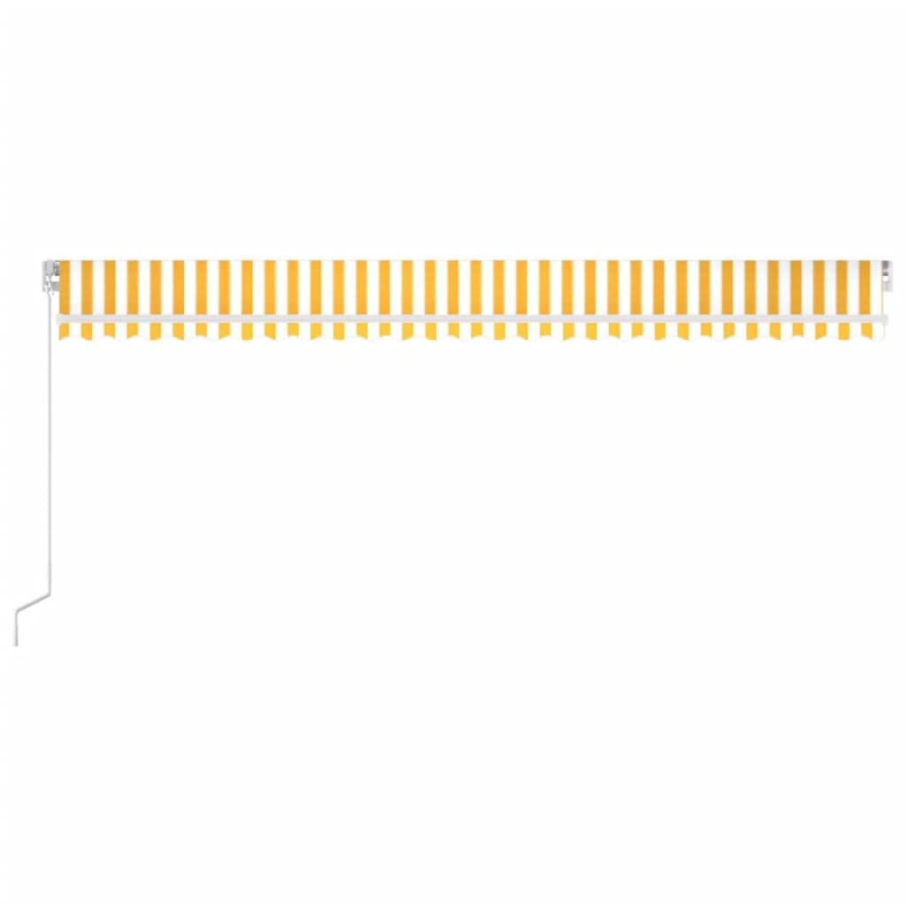 Tenda da Sole Retrattile Manuale LED 600x350 cm Giallo Bianco 3069043