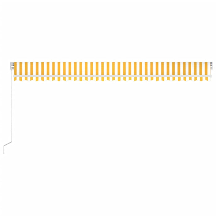 Tenda da Sole Retrattile Manuale LED 600x350 cm Giallo Bianco 3069043