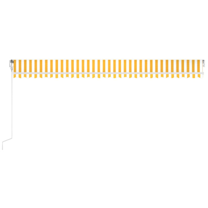 Tenda da Sole Retrattile Automatica 600x350 cm Gialla e Bianca 3069048