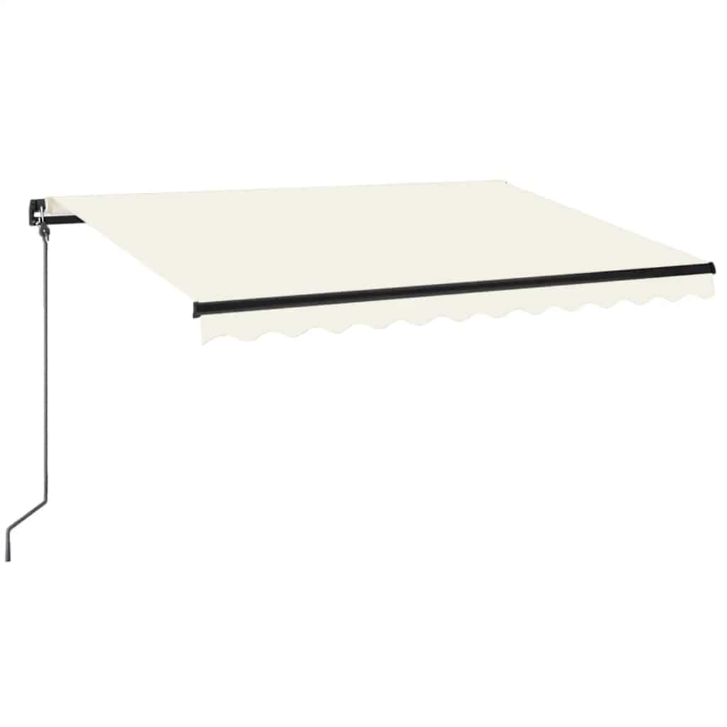 Tenda da Sole Retrattile Manuale con LED 350x250 cm Crema 3069082