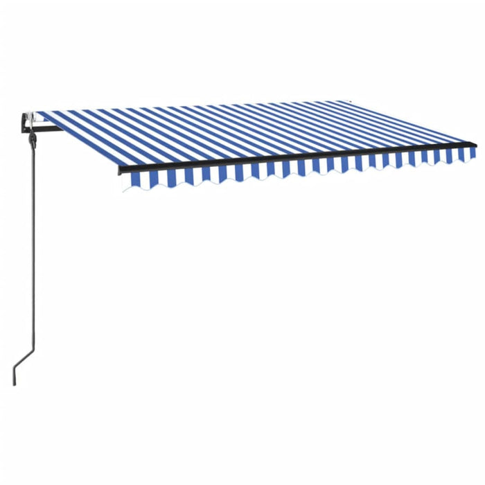 Tenda Automatica con Sensore Vento e LED 400x300 cm Blu Bianca 3069111