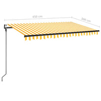 Tenda Automatica con Sensore Vento LED 450x300 cm Gialla Bianca 3069133