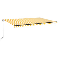 Tenda da Sole Retrattile Manuale 500x300cm Giallo e Bianco 3069138