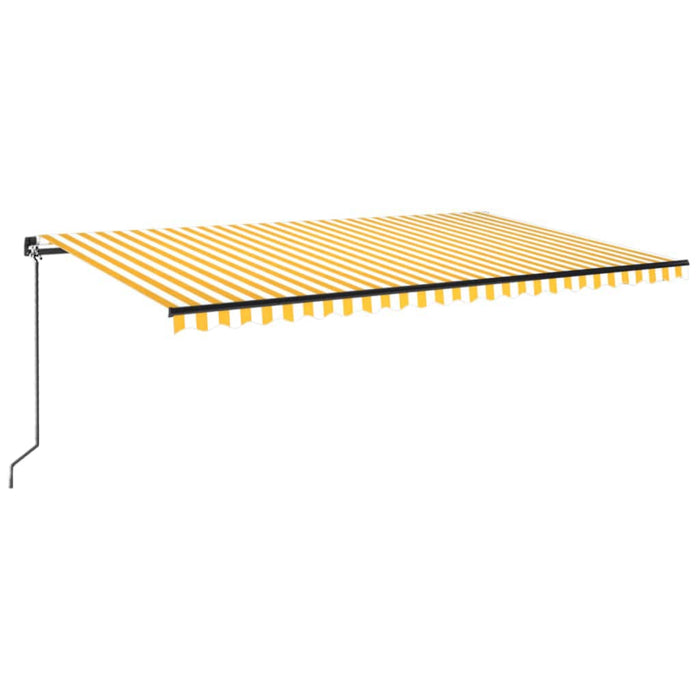 Tenda da Sole Retrattile Manuale 500x300cm Giallo e Bianco 3069138