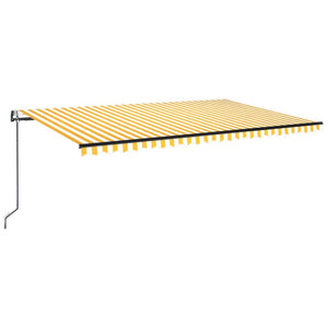 Tenda da Sole Retrattile Automatica 500x300cm Giallo e Bianco 3069148