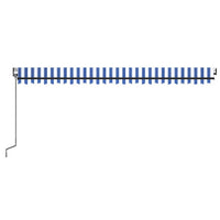 Tenda Automatica con Sensore Vento e LED 500x300 cm Blu Bianca 3069151