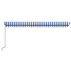Tenda Automatica con Sensore Vento e LED 500x300 cm Blu Bianca 3069151