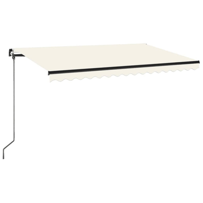 Tenda da Sole Retrattile Manuale con LED 400x350 cm Crema 3069182