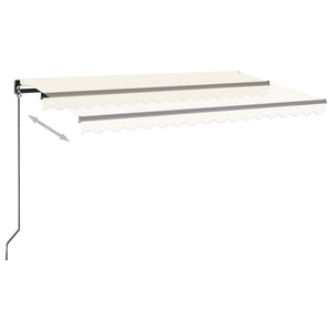 Tenda da Sole Retrattile Manuale con LED 400x350 cm Crema 3069182