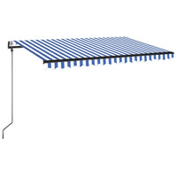 Tenda Automatica con Sensore Vento e LED 400x350 cm Blu Bianca 3069191