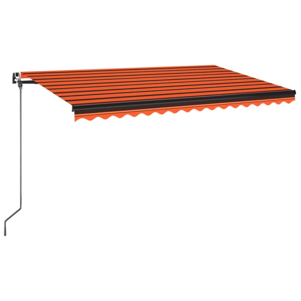 Tenda da Sole Retrattile Manuale 450x350 cm Arancione e Marrone cod mxl 68335