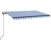 Tenda da Sole Retrattile Automatica 450x350 cm Blu e Bianca