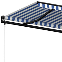 Tenda da Sole Retrattile Automatica 450x350 cm Blu e Bianca 3069206