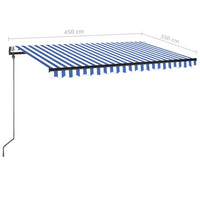 Tenda da Sole Retrattile Automatica 450x350 cm Blu e Bianca 3069206