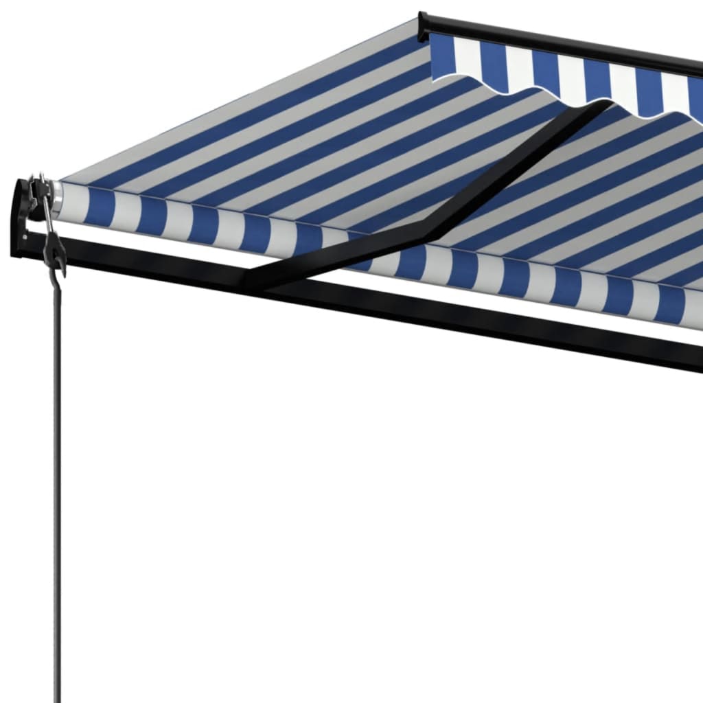 Tenda da Sole Retrattile Automatica 500x350 cm Blu e Bianca 3069226