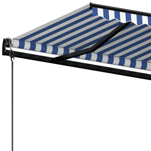 Tenda da Sole Retrattile Automatica 500x350 cm Blu e Bianca 3069226