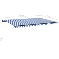 Tenda da Sole Retrattile Automatica 500x350 cm Blu e Bianca 3069226
