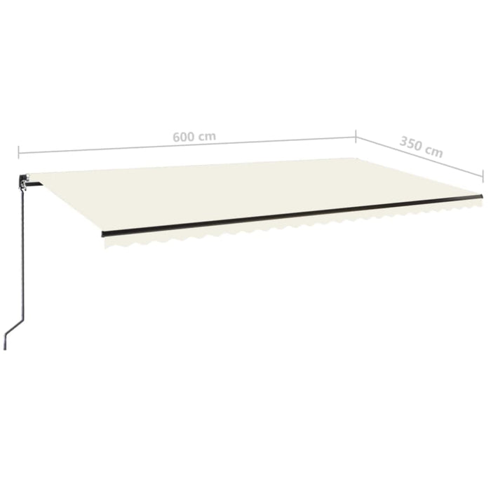 Tenda da Sole Retrattile Manuale 600x350 cm Crema 3069237