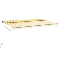 Tenda da Sole Retrattile Manuale 600x350 cm Gialla e Bianca 3069238