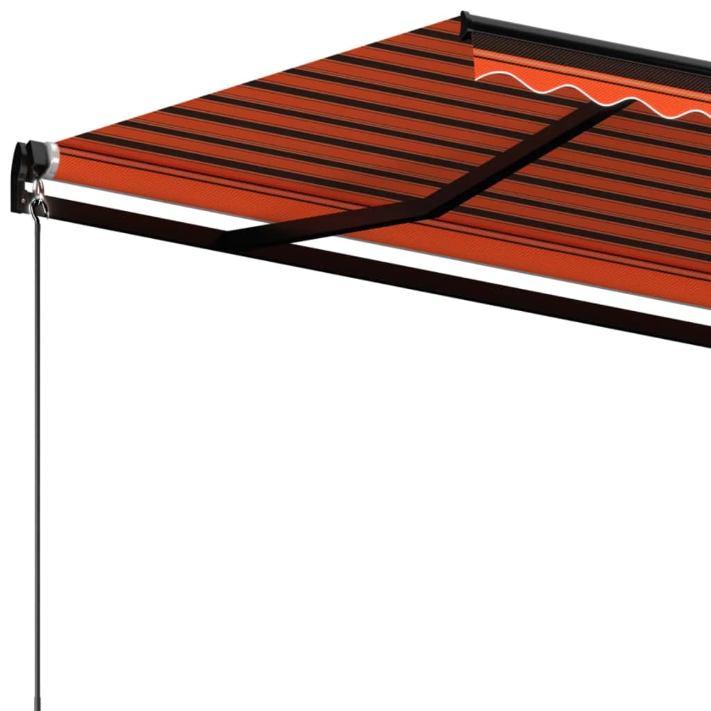 Tenda da Sole Retrattile Manuale 600x350 cm Arancione e Marrone cod mxl 39707