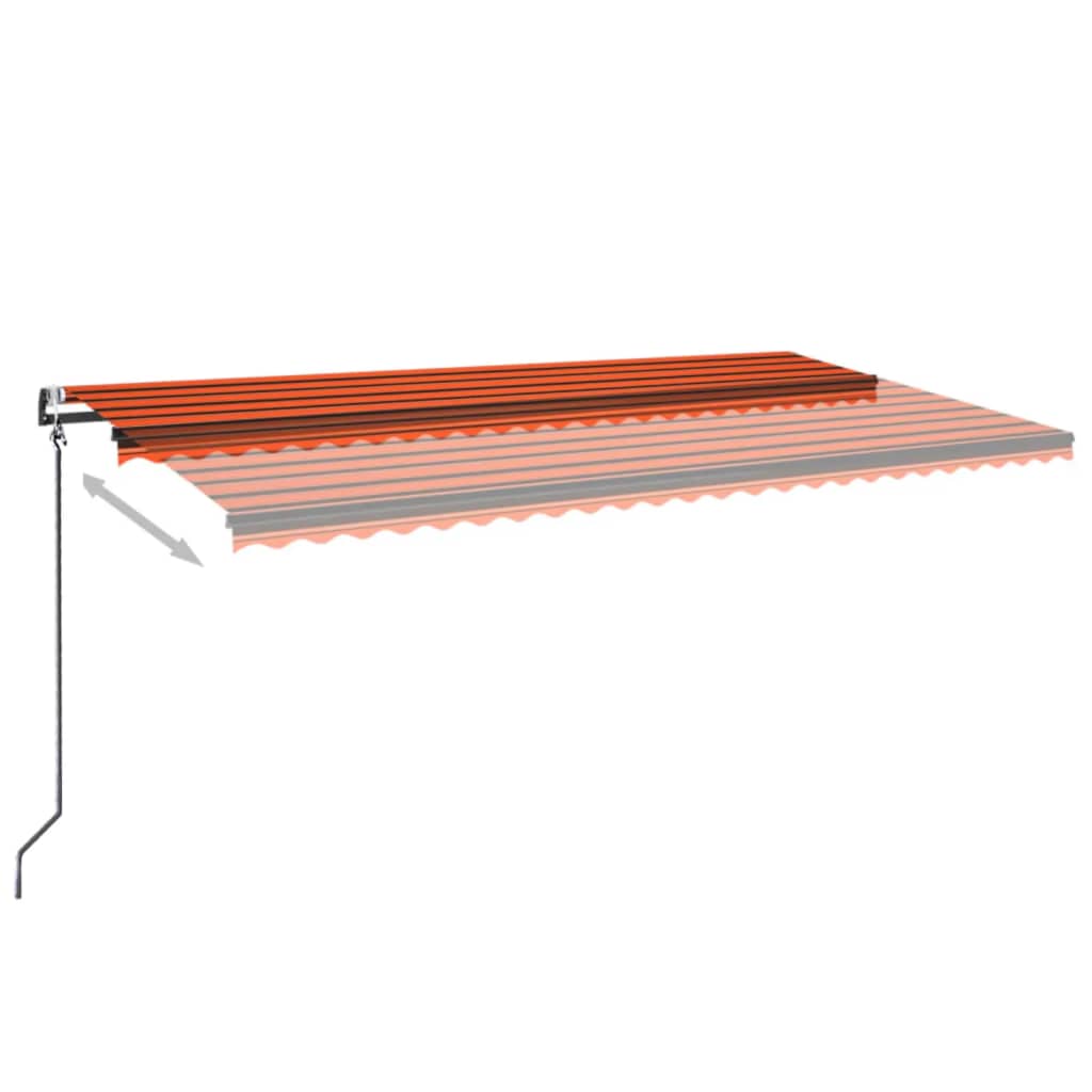 Tenda Automatica Sensore Vento e LED 600x350 cm Arancio Marrone 3069255