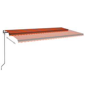 Tenda Automatica Sensore Vento e LED 600x350 cm Arancio Marrone 3069255