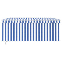 Tenda Sole Retrattile Manuale con LED 3x2,5m Blu e Bianco 3069261