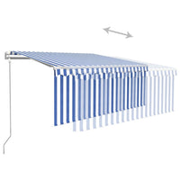 Tenda Sole Retrattile Automatica con Parasole 3x2,5m Blu Bianco 3069266