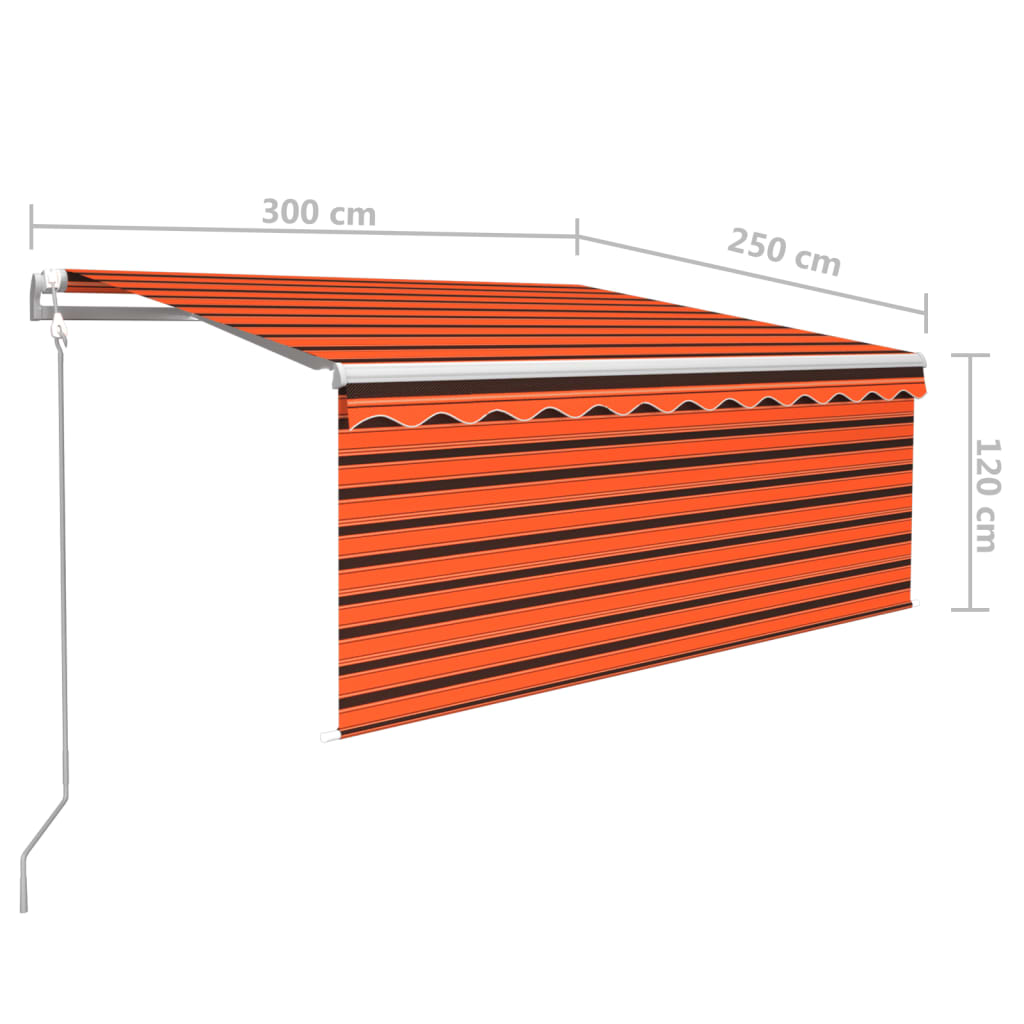Tenda da Sole Retrattile Automatica 3x2,5m Arancione e Marrone 3069270