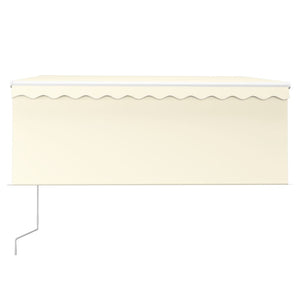 vidaXL Tenda Automatica con Parasole LED e Sensore Vento 3x2,5m Crema