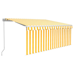 Tenda da Sole Retrattile con Parasole 3,5x2,5m Gialla e Bianca 3069278