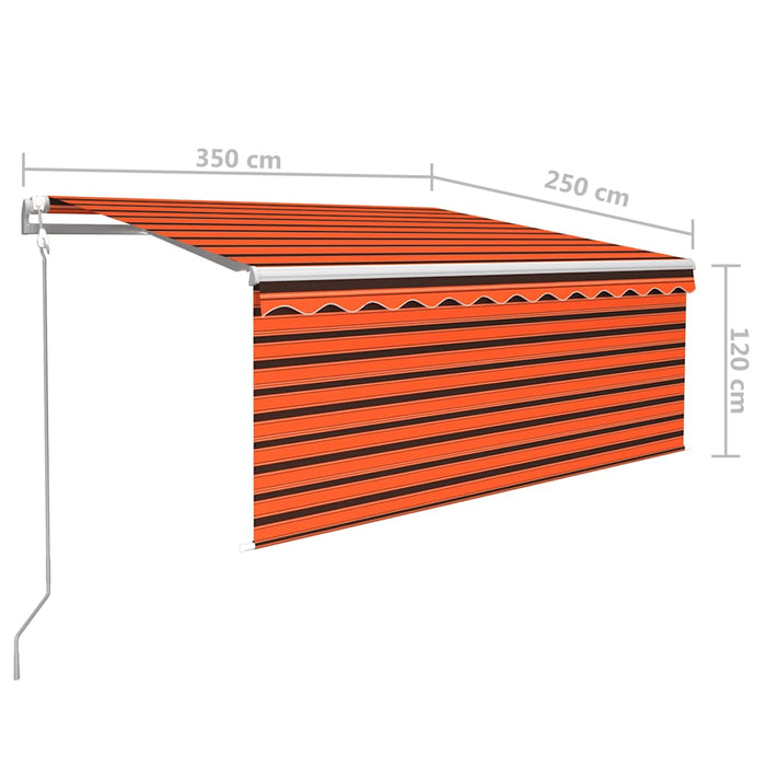 Tenda Retrattile Automatica Parasole 3,5x2,5m Arancio e Marrone 3069290