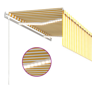 vidaXL Tenda Automatica Sensore e Parasole 3,5x2,5 m Gialla e Bianca