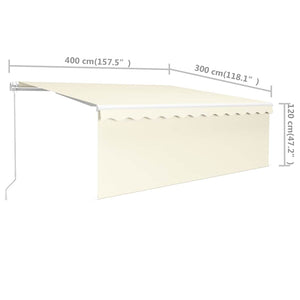 Tenda da Sole Retrattile Automatica con Parasole 4x3 m Crema 3069297
