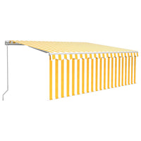 Tenda Sole Retrattile Manuale con Parasole 4x3m Gialla Bianca 3069298