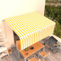 Tenda Sole Retrattile Manuale con Parasole 4x3m Gialla Bianca 3069298