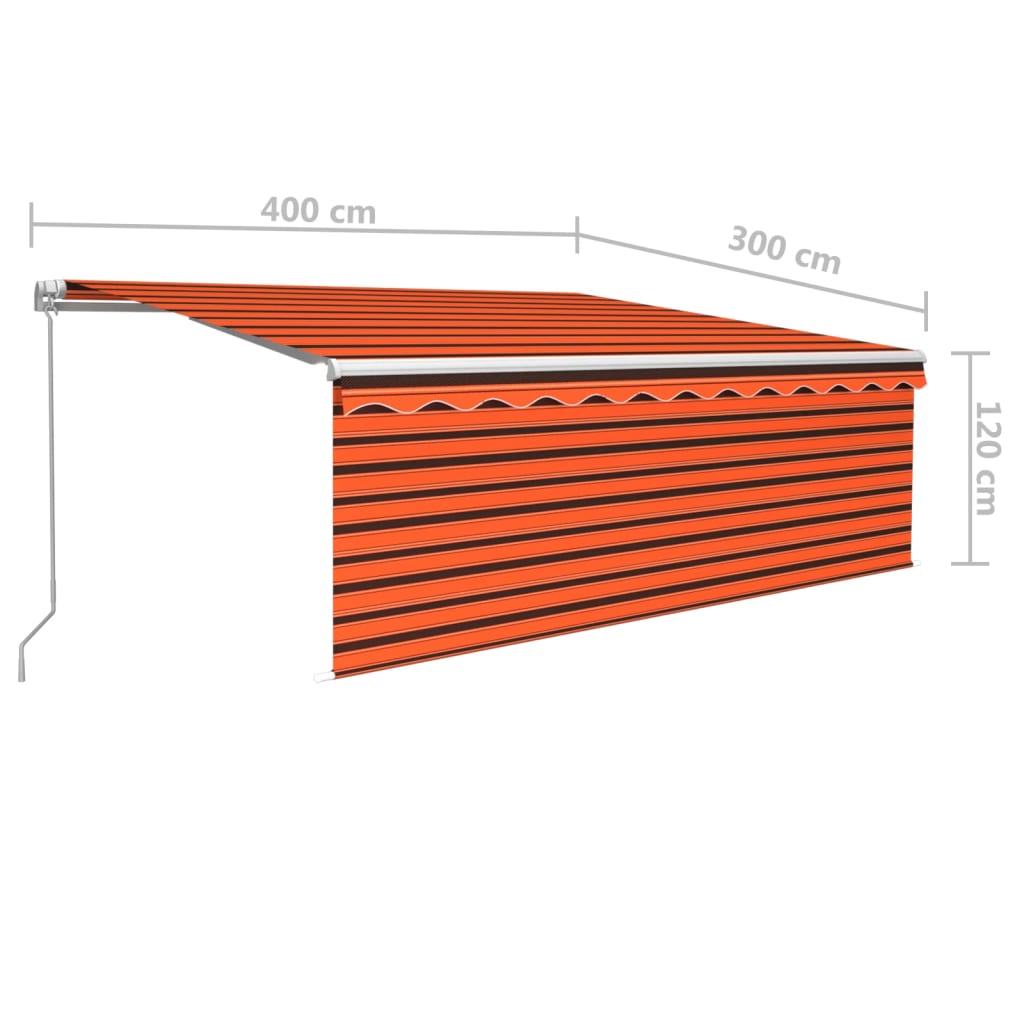 Tenda Sole Retrattile Manuale con Parasole 4x3m Arancio Marrone