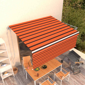Tenda Retrattile Automatica con Parasole 4x3 m Arancio Marrone 3069310