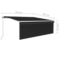 Tenda da Sole Retrattile Manuale con Parasole 4,5x3 m Antracite 3069319