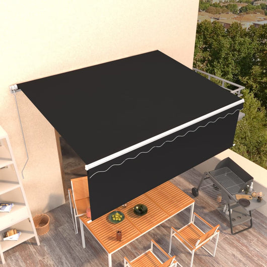 Tenda da Sole Retrattile Manuale con Parasole 4,5x3 m Antracite 3069319