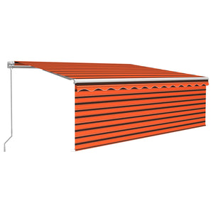 Tenda Sole Retrattile Manuale con LED 4,5x3m Arancione Marrone 3069325