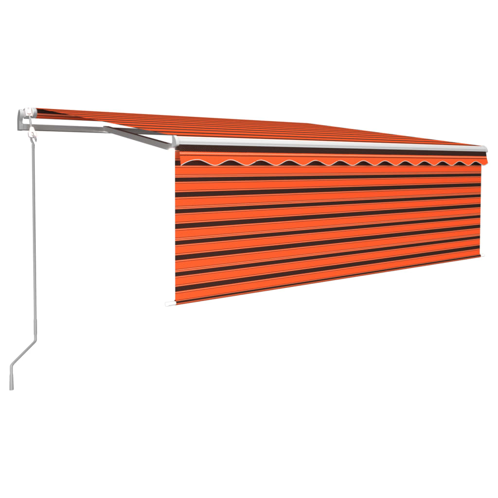 Tenda da Sole Retrattile Automatica 4,5x3m Arancione e Marrone 3069330
