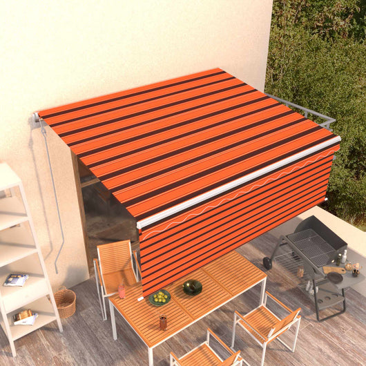 Tenda da Sole Retrattile Automatica 4,5x3m Arancione e Marrone 3069330