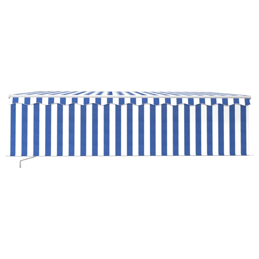 Tenda da Sole Retrattile Manuale con Parasole 5x3m Blu e Bianco 3069336