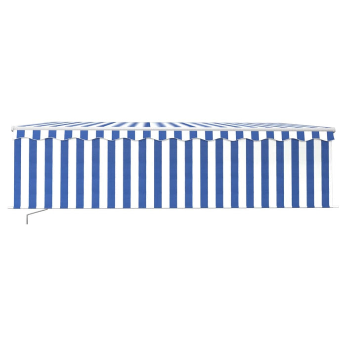 Tenda da Sole Retrattile Manuale con Parasole 5x3m Blu e Bianco 3069336
