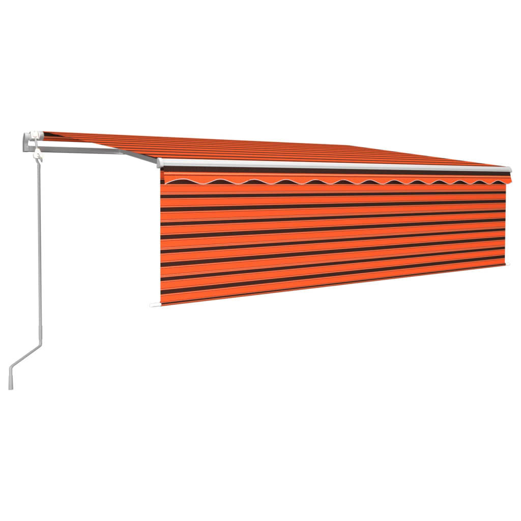 Tenda Sole Retrattile Automatica Parasole 5x3m Arancio Marrone
